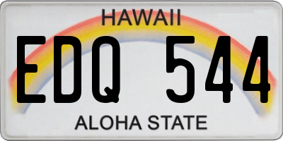 HI license plate EDQ544
