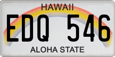 HI license plate EDQ546