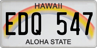 HI license plate EDQ547