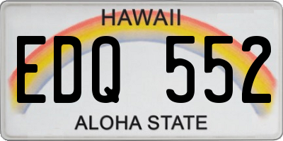 HI license plate EDQ552