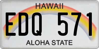 HI license plate EDQ571
