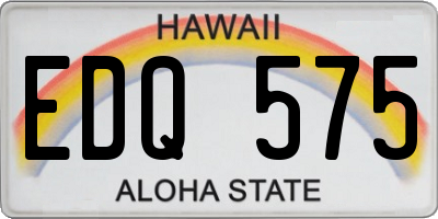 HI license plate EDQ575