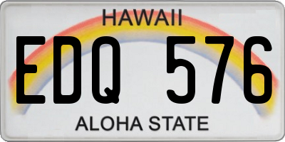 HI license plate EDQ576