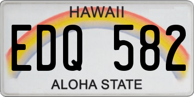 HI license plate EDQ582