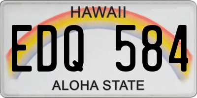 HI license plate EDQ584