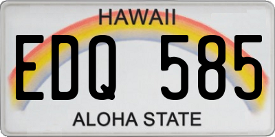 HI license plate EDQ585