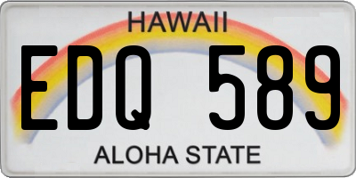 HI license plate EDQ589