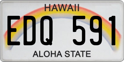 HI license plate EDQ591