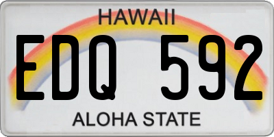 HI license plate EDQ592