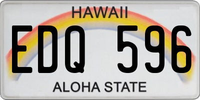 HI license plate EDQ596