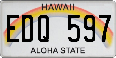 HI license plate EDQ597