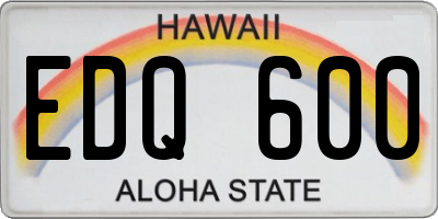 HI license plate EDQ600