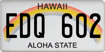 HI license plate EDQ602