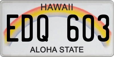 HI license plate EDQ603