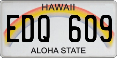 HI license plate EDQ609