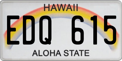HI license plate EDQ615