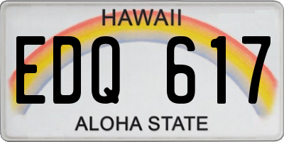 HI license plate EDQ617