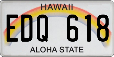 HI license plate EDQ618