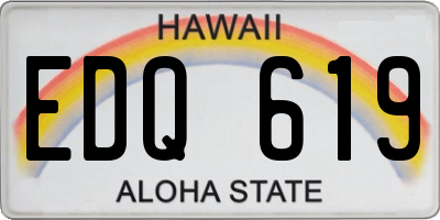 HI license plate EDQ619