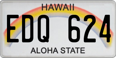 HI license plate EDQ624