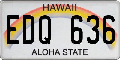 HI license plate EDQ636