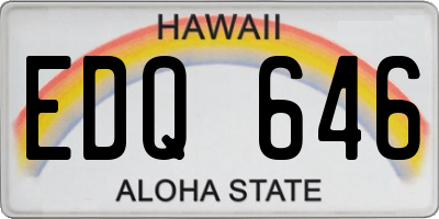 HI license plate EDQ646