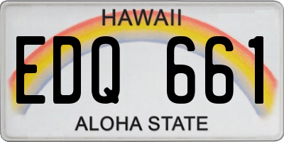 HI license plate EDQ661