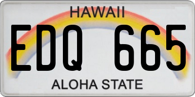HI license plate EDQ665