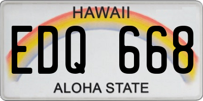 HI license plate EDQ668