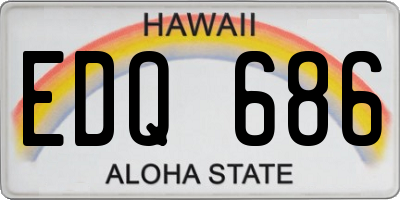 HI license plate EDQ686