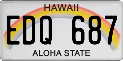 HI license plate EDQ687