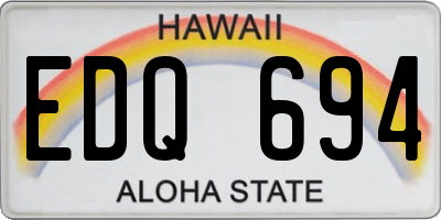 HI license plate EDQ694