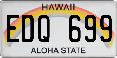 HI license plate EDQ699