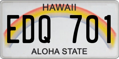HI license plate EDQ701