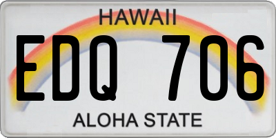 HI license plate EDQ706
