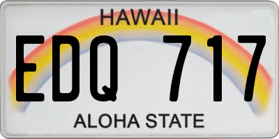 HI license plate EDQ717