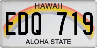 HI license plate EDQ719