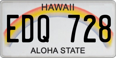 HI license plate EDQ728