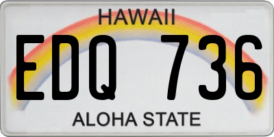 HI license plate EDQ736
