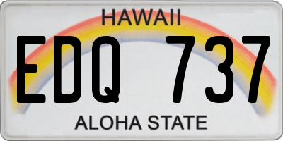 HI license plate EDQ737