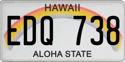 HI license plate EDQ738