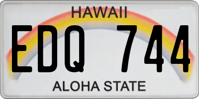 HI license plate EDQ744