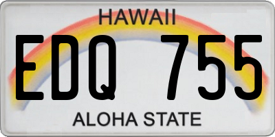 HI license plate EDQ755