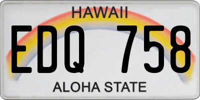 HI license plate EDQ758