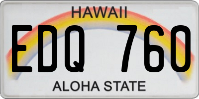 HI license plate EDQ760