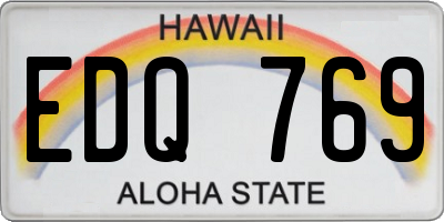 HI license plate EDQ769