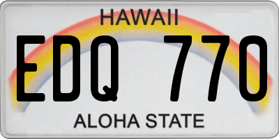 HI license plate EDQ770