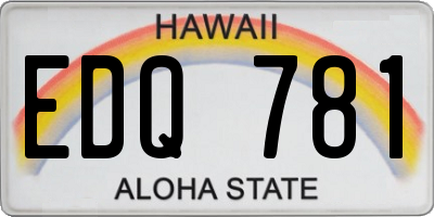 HI license plate EDQ781