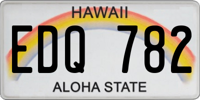 HI license plate EDQ782