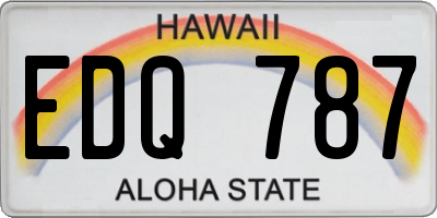 HI license plate EDQ787